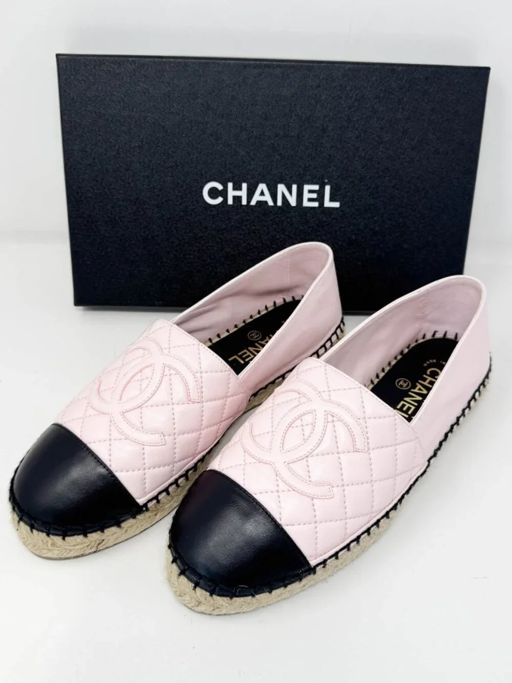 Chanel Pink Leather Espadrilles